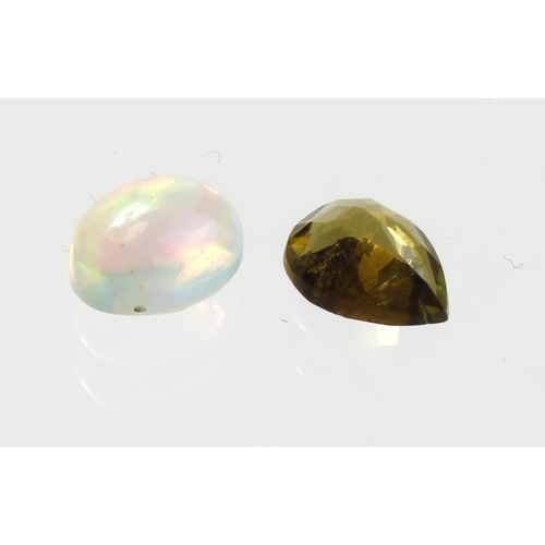 279 - Two certified gemstones. Natural Tourmaline 1.4ct and Natural Opal 1.2ct