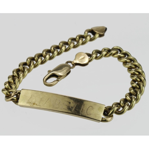 289 - Gents 14ct gold (stamped 585) identity bracelet with 