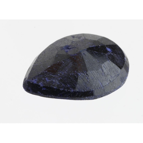 316 - 16.81ct Teardrop Shape Blue Sapphire IDT Certified