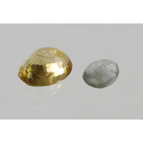 325 - Two Gemstones. Citrine (3.02ct) and Sapphire (0.98ct) with certificates