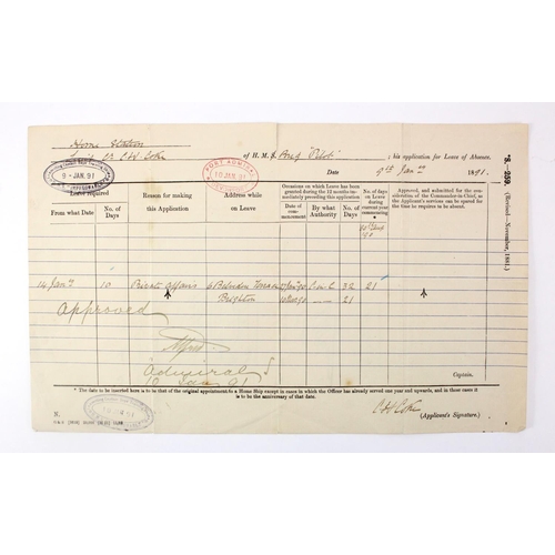 881 - Prince Alfred (1844-1900, Duke of Edinburgh). An original document signed by Prince Alfred approving... 