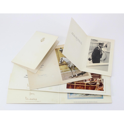 885 - Royal interest. A collection of five signed Christmas cards from Prince Charles, the Prince of Wales... 