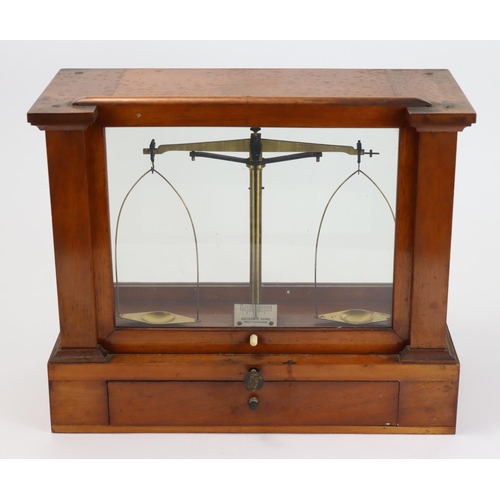 903 - Mahogany cased scales, Becker's Sons Rotterdam 38cm wide x 28.5cm high.