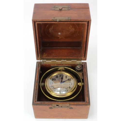 904 - Marine chronometer. A Zenith chronometer in original box with silvered dial and subsidiary seconds d... 