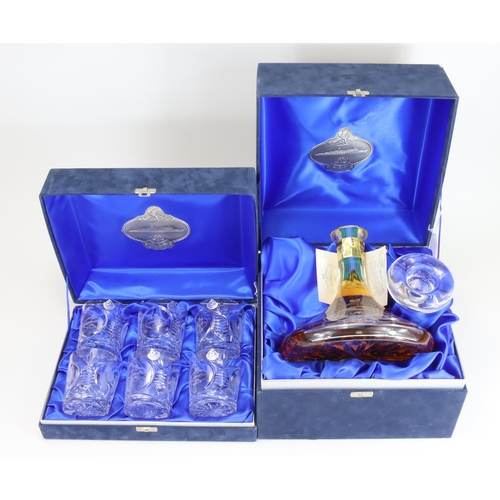 943 - Cunard Lines QE2 Glencairn crystal decanter with original stopper containing Auchentoshan 12 year ol... 