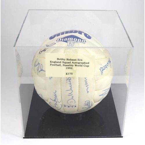 951 - Football interest. Signed football to include Bobby Robson, Peter Beardsley, Chris Woods, Paul Parke... 