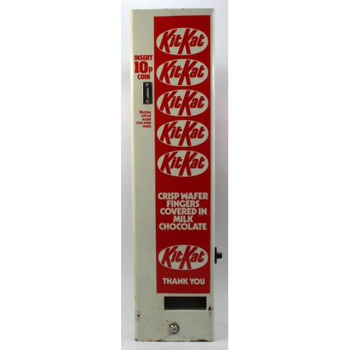 964 - Kitkat 10p vending machine in red and white 90cm high x 22cm wide, 14cm deep.