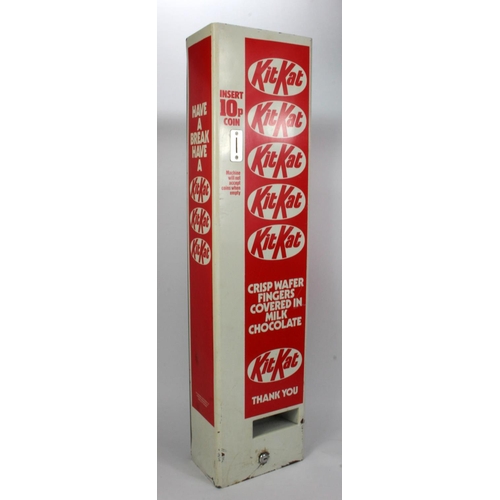 964 - Kitkat 10p vending machine in red and white 90cm high x 22cm wide, 14cm deep.