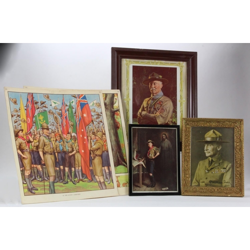 994 - Scout items, comprising two Baden-Powell items, one of which could be an original signed framed phot... 