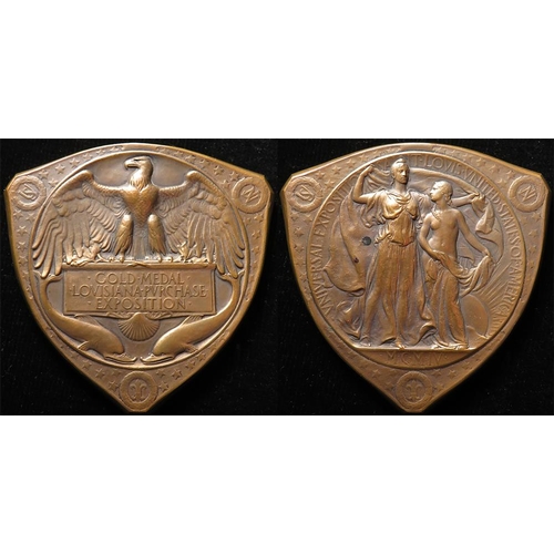 1065 - USA Exhibition Medal, bronze shield-shape 70mm: Universal Exposition 1904 Saint Louis, 