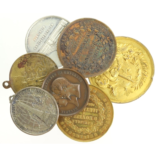 1071 - World Commemorative Medals (7) 19th-20thC, base metal.