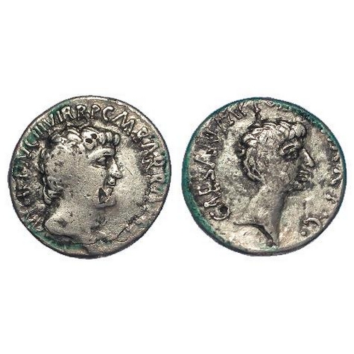 1659 - Roman Triumviral silver Denarius of Mark Antony and Octavian, Spring to early Summer 41 BC, Ephesus ... 