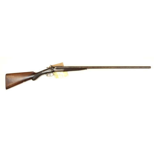 1762 - Shotgun, a decent old double barrelled 20 bore, hammer shotgun c1890's. Engraved back action locks, ... 