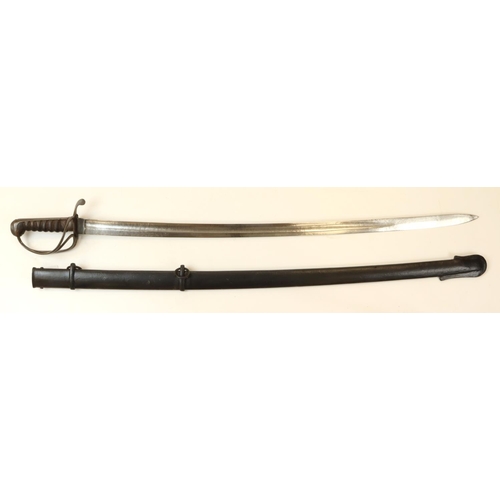 1772 - Sword 1822 pattern Light Cavalry Troopers with pain blade stamped MYC at the top in its steel scabba... 