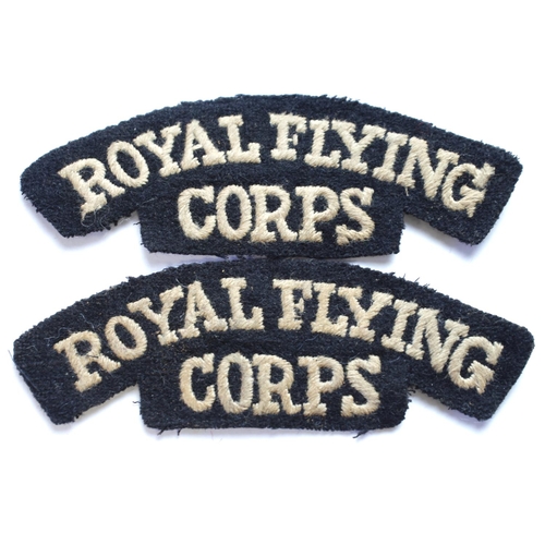 2159 - Badges RFC Royal Flying Corps shoulder titles, pair