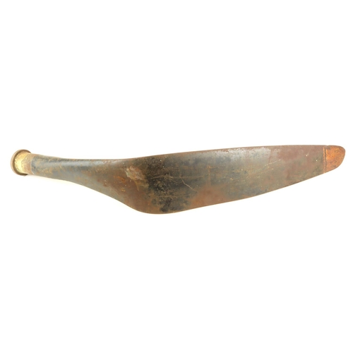 2568 - WW2 metal propeller from crashed aircraft, history unknown, approx. four foot long which was bent wh... 