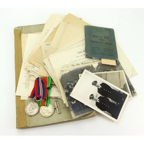 2578 - WW2 Royal Naval officers medals and documents photos etc., to Air Engineer Lieut William Herbert Cla... 