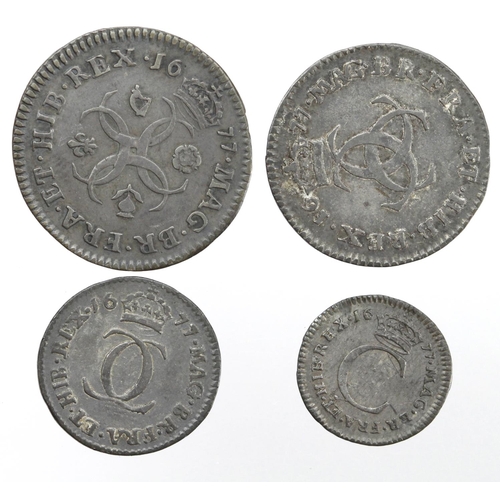 566 - Maundy Set 1677 matching tone: 1d slightly bent VF, 2d Fine, 3d Fine, and 4d nVF.