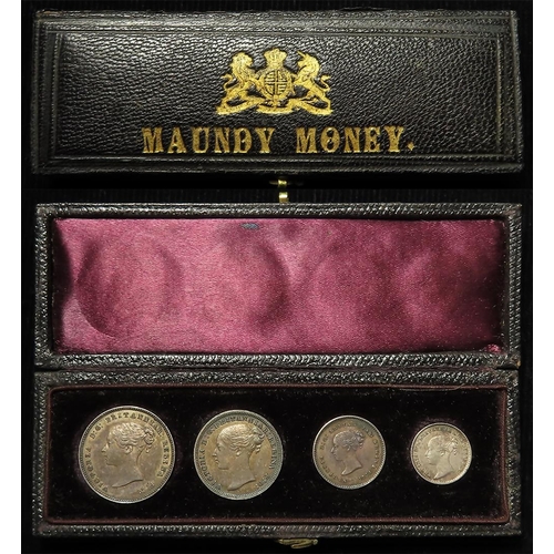 572 - Maundy Set 1877 toned GEF with a contemporary undated RM black case.