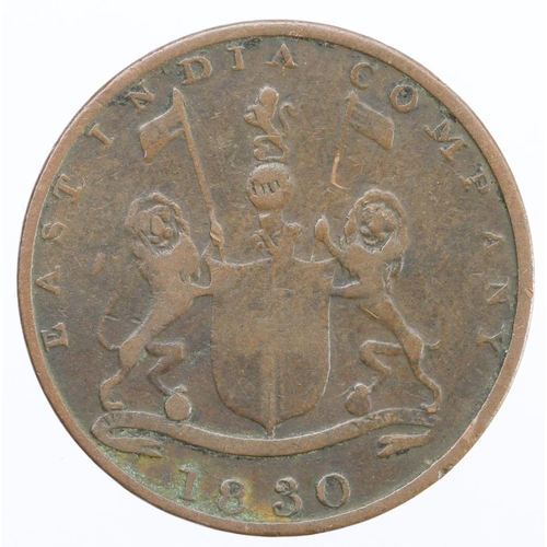 884 - India, Bombay Presidency, East India Company copper 1/4 Anna 1830 F-GF
