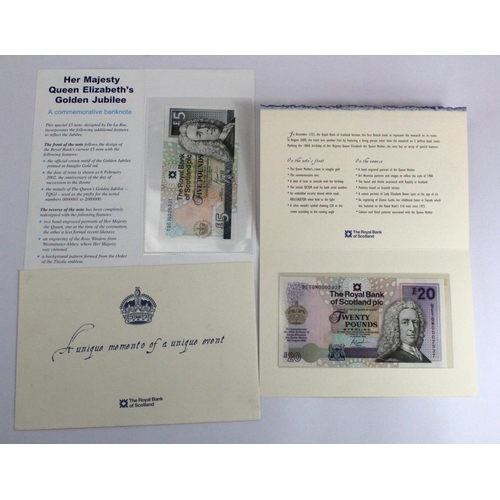 455 - Scotland, Royal Bank of Scotland (2), a pair of commemorative notes, 20 Pounds dated 4th August 2000... 