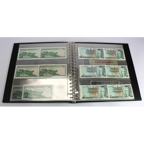 456 - Scotland, Royal Bank of Scotland (80), collection in Lindner album, 20 Pounds (1) dated 2000, 10 Pou... 