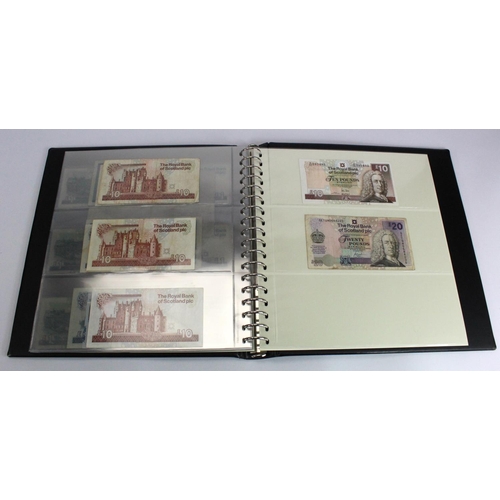 456 - Scotland, Royal Bank of Scotland (80), collection in Lindner album, 20 Pounds (1) dated 2000, 10 Pou... 