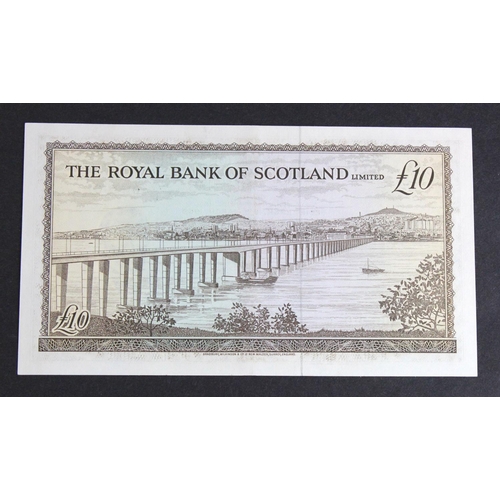 459 - Scotland, Royal Bank of Scotland 10 Pounds dated 19th March 1969, signed Robertson & Burke, serial A... 