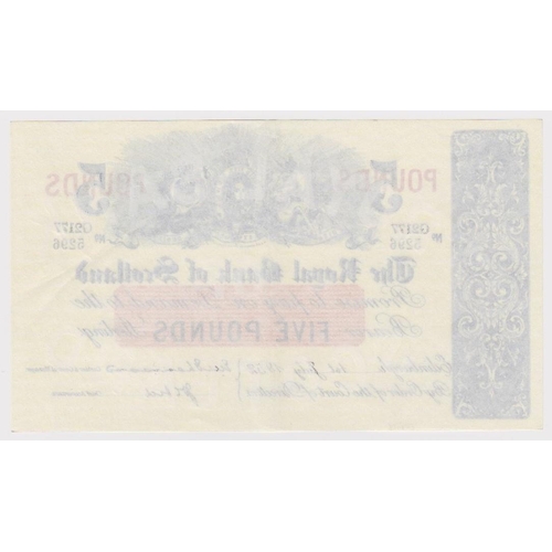 463 - Scotland, Royal Bank of Scotland 5 Pounds dated 1st July 1952, signed Thomson & Dick, serial G2177/5... 