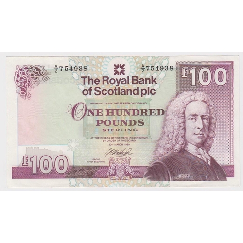 469 - Scotland, Royal Bank of Scotland plc 100 Pounds dated 30th March 1999, signed G.R. Mathewson, serial... 