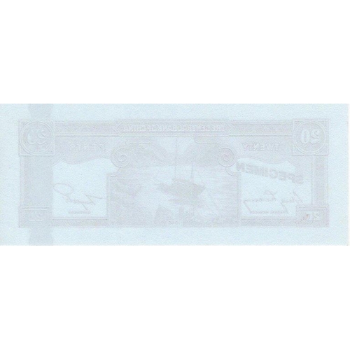 540 - China 20 Cents dated 1946 (ca.1980's), Uniface SPECIMEN of reverse with sampans at anchor, printed i... 