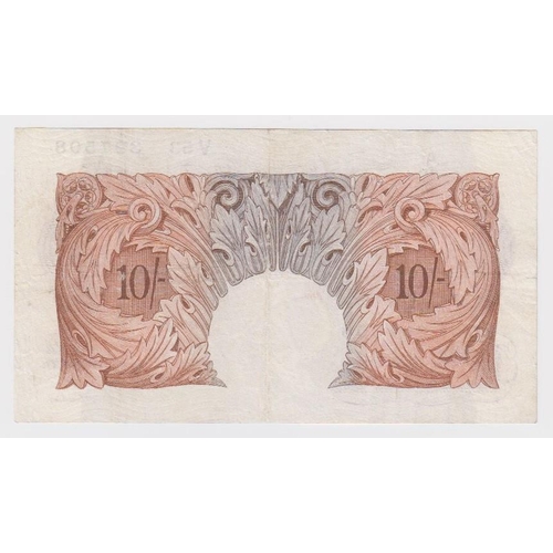 75 - Catterns 10 Shillings issued 1930, FIRST SERIES serial V53 397508 (B223, Pick362b) pinholes, pressed... 