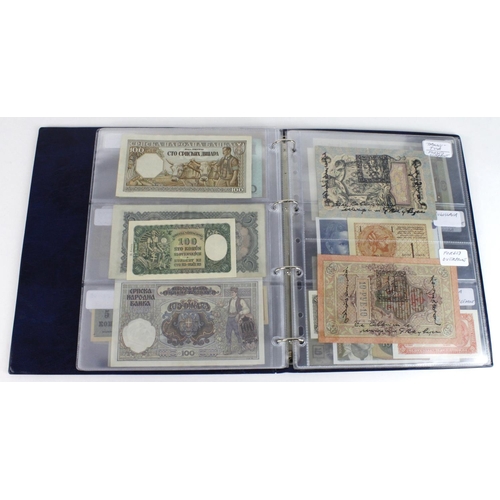 932 - World, Eastern European (55) in banknote album including Bulgaria, Czechoslovakia, Hungary, Memel, Y... 