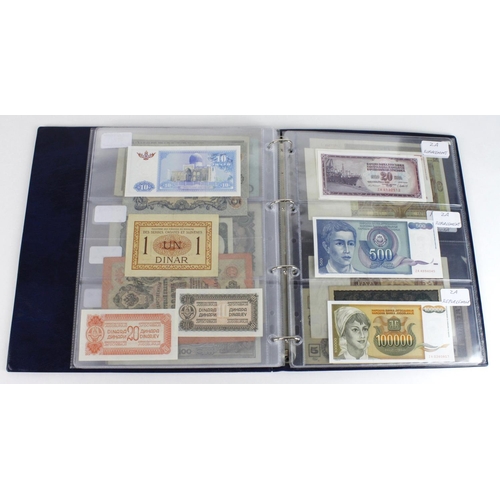 932 - World, Eastern European (55) in banknote album including Bulgaria, Czechoslovakia, Hungary, Memel, Y... 