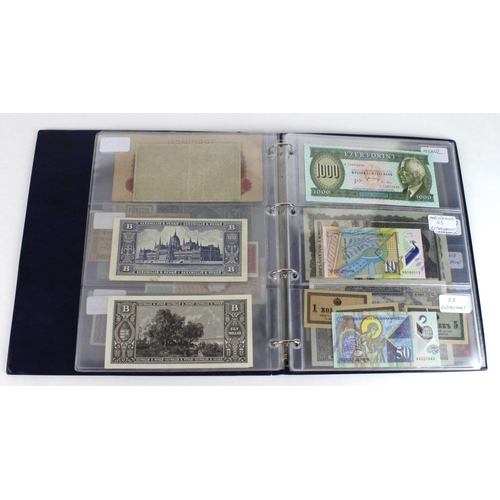 932 - World, Eastern European (55) in banknote album including Bulgaria, Czechoslovakia, Hungary, Memel, Y... 