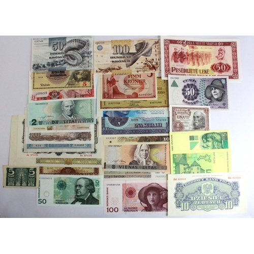 933 - World, Europe (27) a good group of notes Uncirculated or about, Albania, Belgium, Croatia, Czechoslo... 