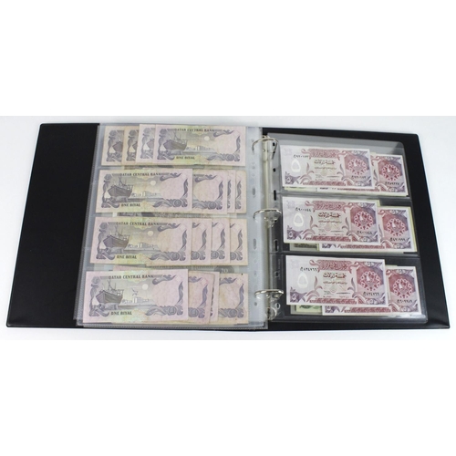 939 - World, Middle East (84) in banknote album comprising Bahrain, Egypt, Iran, Iraq, Israel, Jordan, Kuw... 