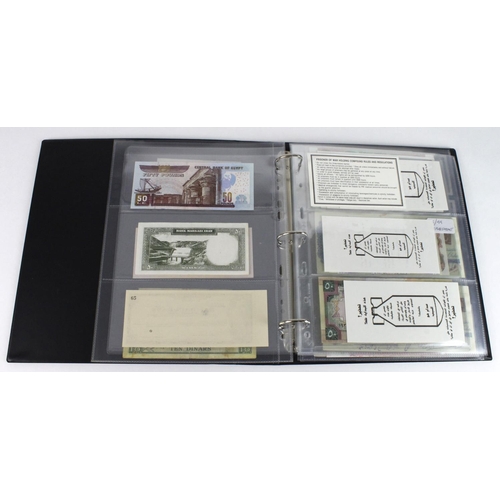 939 - World, Middle East (84) in banknote album comprising Bahrain, Egypt, Iran, Iraq, Israel, Jordan, Kuw... 