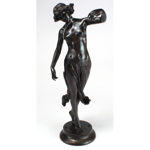 1057 - Edward Onslow Ford. Bronze 'Tanzerin', depicting a topless female dancer, signed to base 'Onslow For... 