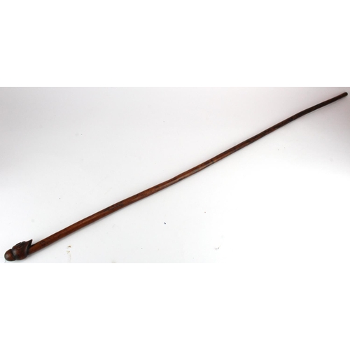 1059 - Fijian Victorian era walking stick with carved bearded mans head. Attractive even patina. (approx 11... 