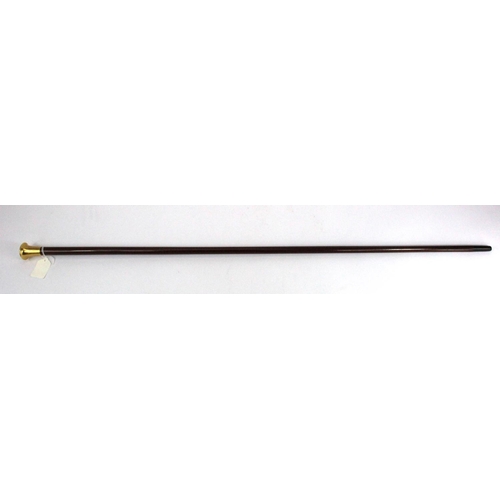 1067 - Walking stick with 18ct Gold knop / handle, hallmarked 'J.H., Sheffield 1936, 18', length 95cm appro... 