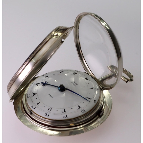 488 - Gents triple cased silver pocket watch by Isaac Rogers made for the Turkish market. Hallmarked 1794.... 