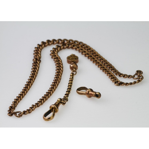 506 - 9ct Gold pocket watch chain, length 39cm approx., together with a small 9ct Gold chain, length 9.5cm... 