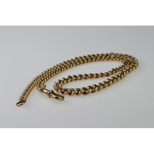 511 - 9ct pocket watch chain. Length approx 41cm, weight 29g