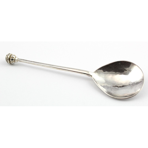 599 - Guild of Handicraft (George Henry Hart) silver baluster knop spoon hallmarked G of H, London, 2009. ... 