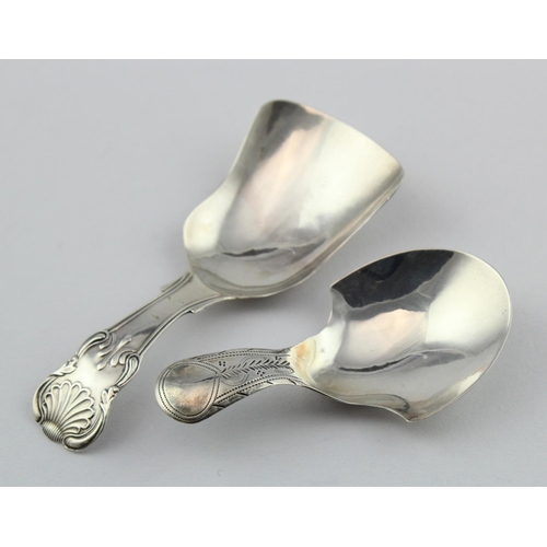 730 - Two Georgian silver caddy spoons, both hallmarked for Birmingham. Makers Joseph Taylor and Francis C... 