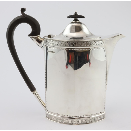 742 - Very attractive  good quality silver hot water jug hallmarked R&B (Roberts & Belk) Sheffield 1923. T... 