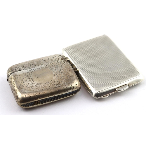 749 - Victorian silver vesta case, hallmarked 'Birmingham, 1898' and silver match-book holder hallmarked '... 