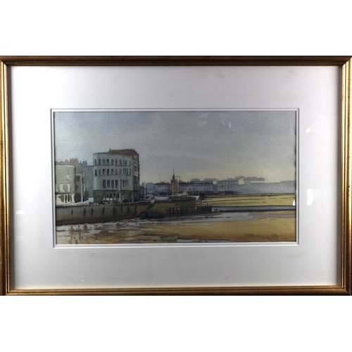 797 - David William Burley (1901-1990). Watercolour, depicting Low Tide at Margate, possibly signed beneat... 