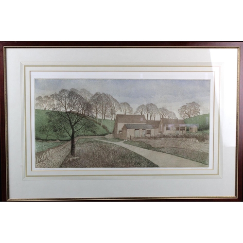 813 - Joseph Winkelman PPRE (b. 1941). Windrush Valley Farm. Limited edition colour etching (number 17/100... 